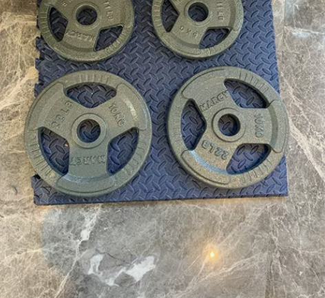 特价包邮出烤漆全胶杠铃片大孔5cm 小孔3...