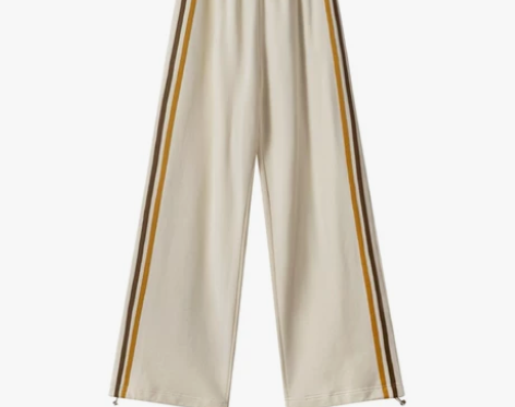 你好卡农 撞色双杠条束脚卫裤女新款宽松小个...