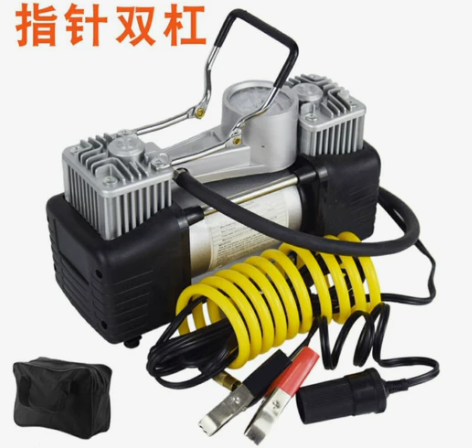 车载双杠充气泵工具套装便携式电动车用轮胎打...