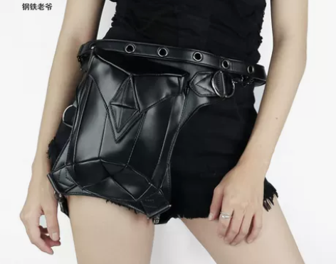 钢铁老爷新款潮休闲单肩包斜挎腰包个性朋克户...