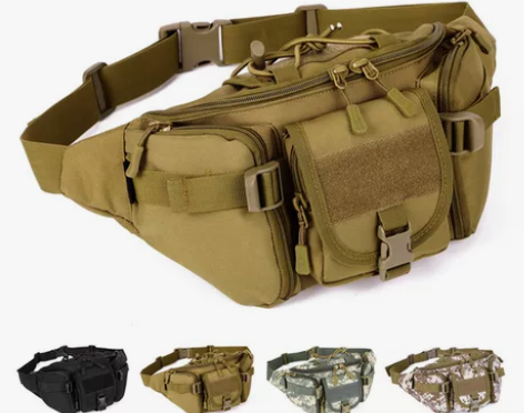 男运动户外大容量战术腰包 骑行旅游跑步多功...