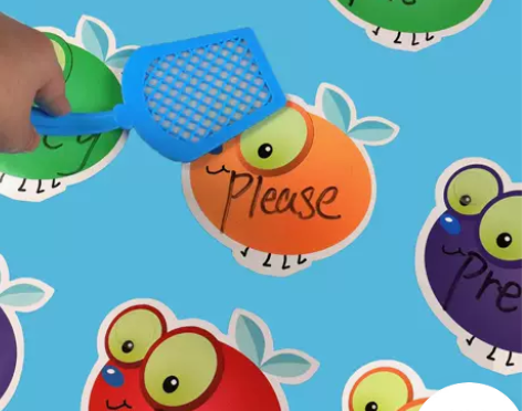 拍苍蝇游戏空白可擦写卡片高频词苍蝇拍游戏英...