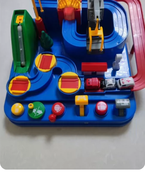 正版汽车闯关大冒险小火车轨道车玩具益智动脑...