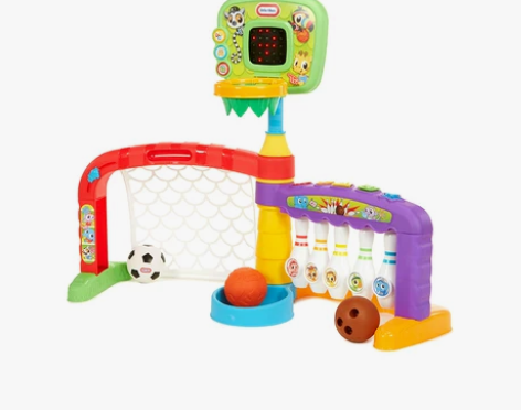 little tikes小泰克儿童篮球架保...