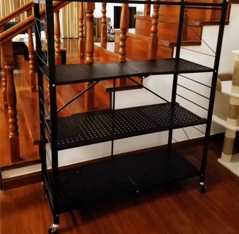 折叠收纳架免安装置物架多层多功能推车式厨房...