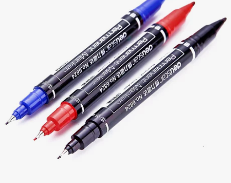 记号笔不掉色防水防油大头笔红色记号笔