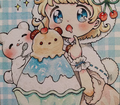 萌萌小萝莉 水彩手绘32开,可私人订制喜欢...