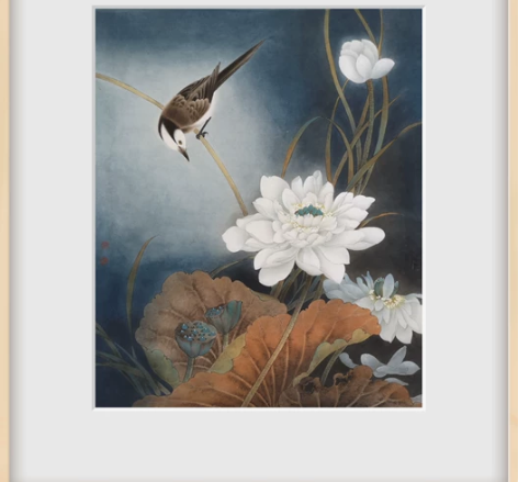 《倚风》国画工笔花鸟60*50cm 感兴趣...