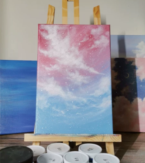 【纯手绘·梦幻星云】丙烯画油画桌面装饰画挂...