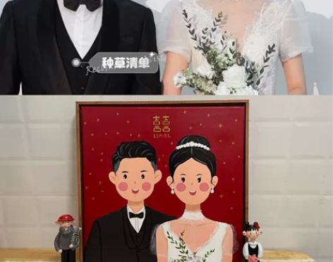 婚纱照丙烯画 一 个为小姐姐送给闺蜜的结婚...