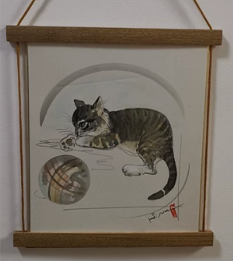 日本回流手绘卡纸画：猫咪 尺寸：24*27...