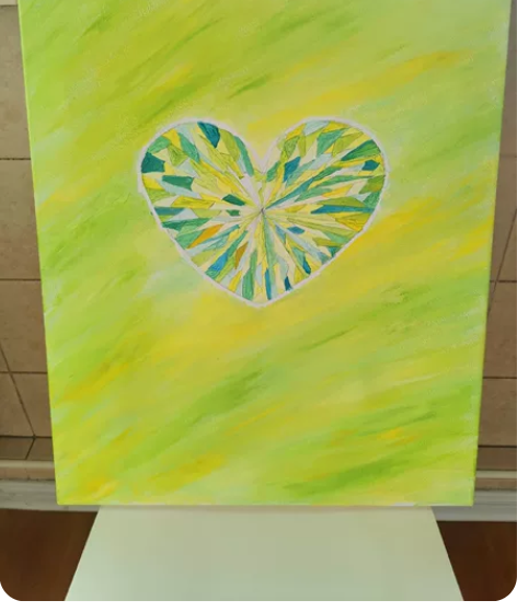 手绘丙烯装饰画《琉璃心》，天津西青区候台自...