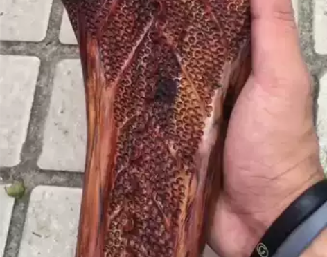 海黄紫油梨雕刻百财白菜 火山口树头紫色料，...