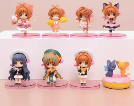 特价魔卡少女小樱Q版公仔摆件百变小樱8款木...