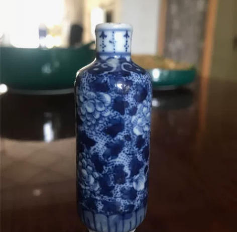 清代康熙青花牡丹花卉纹鼻烟壶清代青花百花不...
