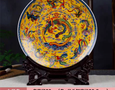 景德镇陶瓷器官窑花瓶摆件客厅插花仿古中式博...