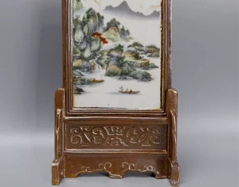 古玩捡漏仿古旧货古董老物件真品民国粉彩山水...