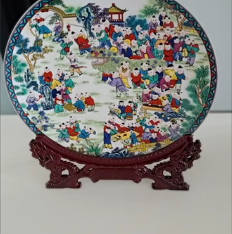 闲置转让）景德镇陶瓷粉彩百子图直径26cm...
