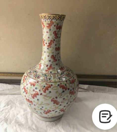 #古董古玩老物件#底款清乾隆年制粉彩堆彩百...