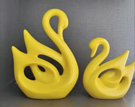 全新创意家居装饰品天鹅摆件客厅卧室电视柜陶...