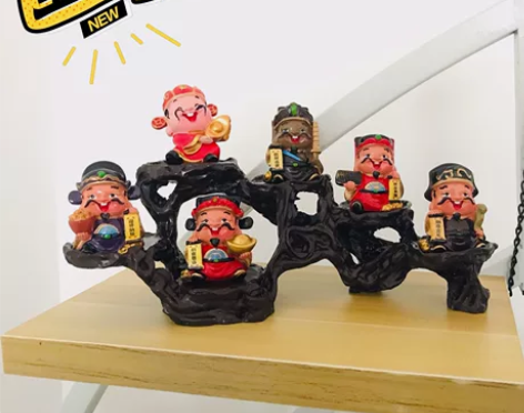 【特价】五福财神爷摆件创意家居摆件装饰品五...