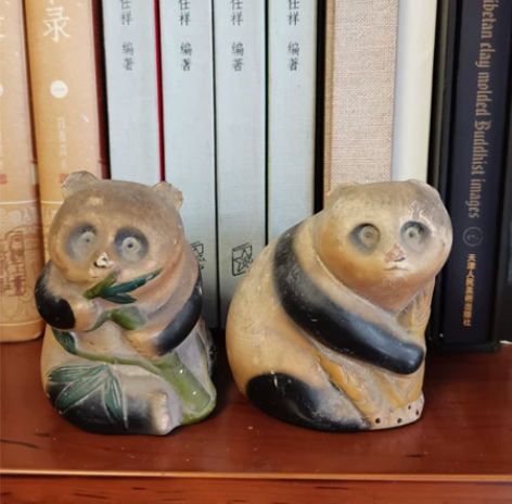 文革石膏熊猫卷笔刀  玩具摆件 耳朵和鼻子...