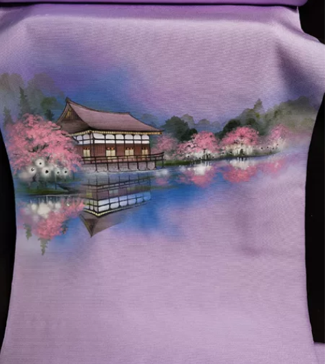 和服腰带反物 水榭 日 水钻 手绘 紫色 ...