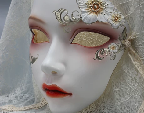 中国风魂作物原创手绘网红古风面具舞会成人装...