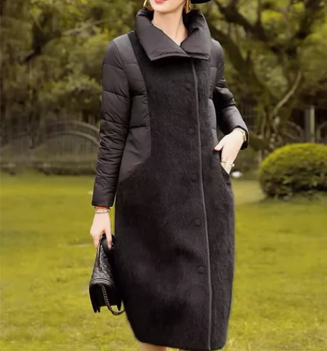 卡米兰羽绒服白鸭绒拼接羽绒服 官网购入  ...