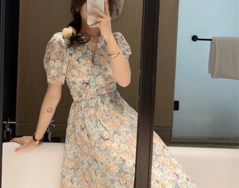 13良品150小个子 花花裙子连衣裙 韩版...