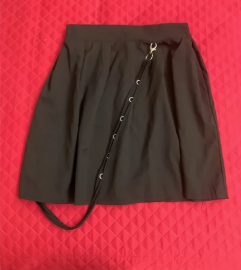 包邮暗黑系软妹子系带不规则设计a字裙泡裙弹...