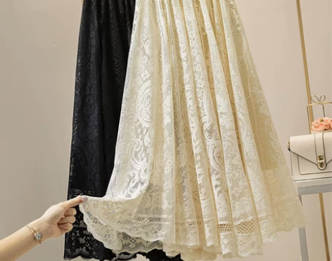 蕾丝半身裙女中长款秋款包臀百搭高腰显瘦a字...