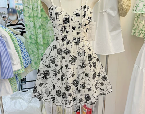 V领露背无袖显瘦中长款A字网纱蓬蓬裙纯欲风...