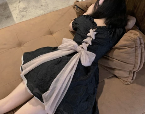 散漫无趣UUii 后背蝴蝶结在逃公主蓬蓬裙...