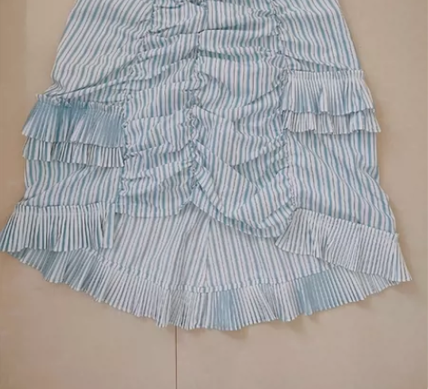 youppie全新蓝白条鱼尾裙前短后长小清...