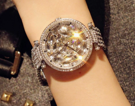 蒂玮娜正品手表女水钻大表盘镶钻女士手表时尚...