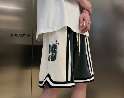 美式复古刺绣篮球短裤男士潮牌大码休闲裤衩夏...