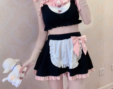 莓睡醒原创设计小猫泳衣（分体）全款链接只有...