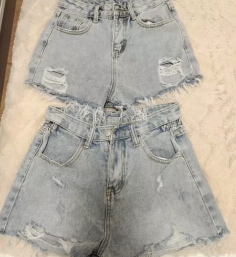 牛仔裤短裤夏天，两条一起发货 感兴趣的话点...