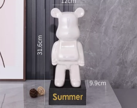 网红潮玩公仔陶瓷暴力熊摆件轻奢客厅电视柜玄...