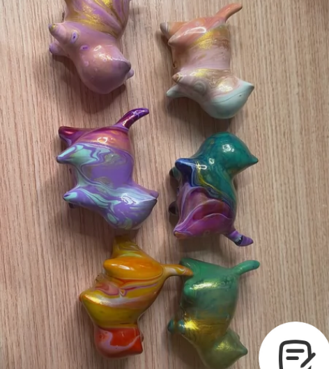 手工 手绘流体猫 摆件 独一无二的小猫摆件