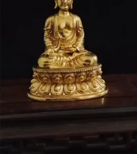 铜鎏金药师琉璃光如来佛 鎏金厚重 工艺精美...