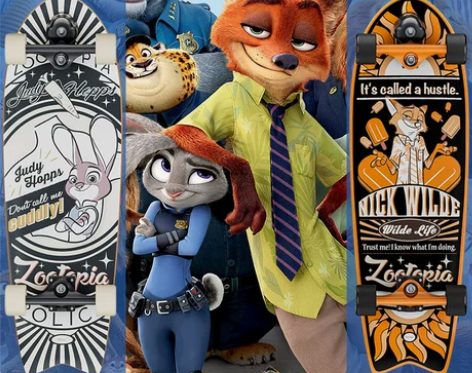 迪士尼陆地冲浪板滑板初学者儿童路冲板冲浪滑...