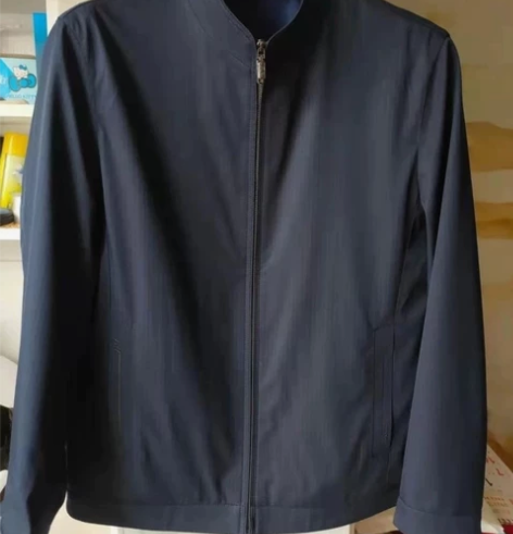 正品清仓雅戈尔桑蚕丝夹克男士立领纯色商务休...