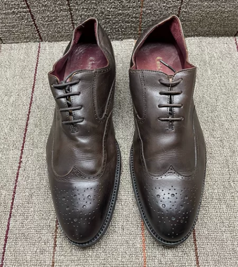 40码250  鳄鱼恤男鞋布洛克雕花真皮正...