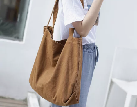 原创设计旅游托特包慵懒风帆布单肩包大容量女...