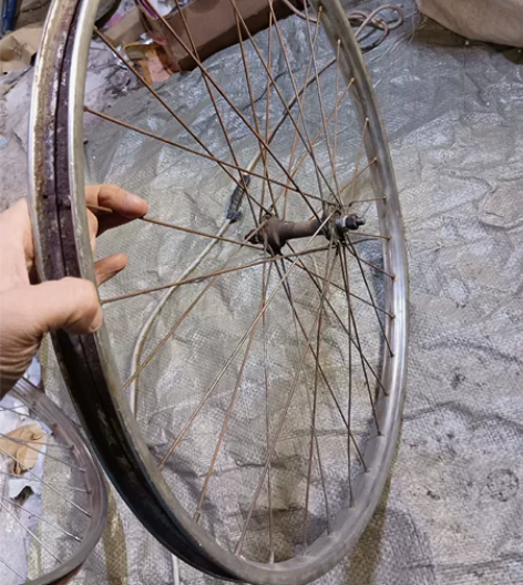 2613/8自行车老钢圈轮组前轮组适合凤凰...