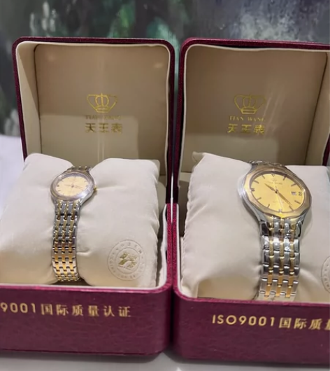 正品全新天王石英表钨钢圈带镶钻商务男女手表...