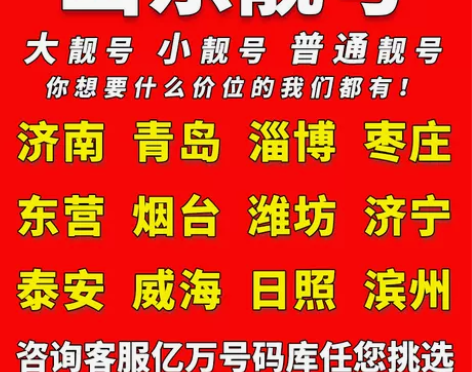 山东中国移动手机靓号济南青岛淄博枣庄电话卡...