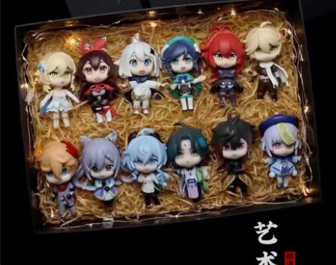 原神手办胡桃可莉钟离派蒙动漫游戏二次元玩偶...